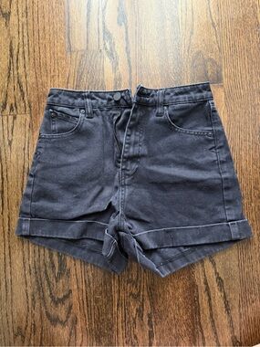 Volcom High-Waist Black Cuffed Shorts